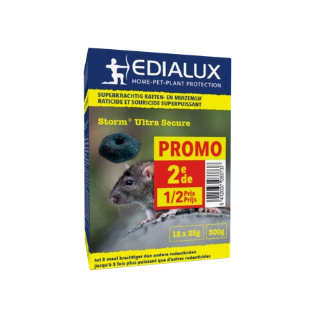 EDIALUX Blocs Contre Rats Et Souris Strom 300g - 2 Pièces 3 EDIALUX Blocs Contre Rats Et Souris Strom 300g - 2 Pièces
