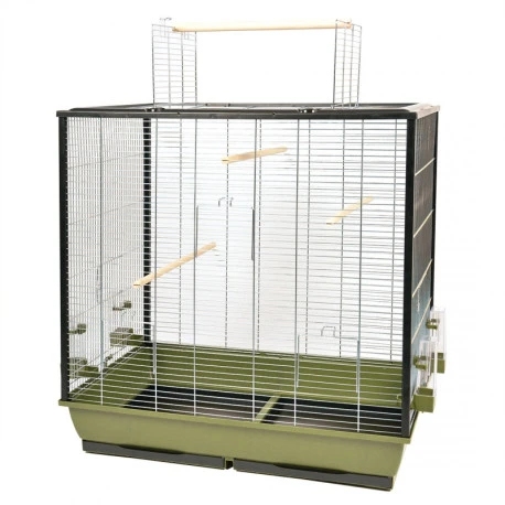 Duvo Cage Pour Oiseaux "Natural Fiona" Vert Olive/zinc - 78x48x81,5cm 3 Duvo Cage Pour Oiseaux "Natural Fiona" Vert Olive/zinc - 78x48x81,5cm